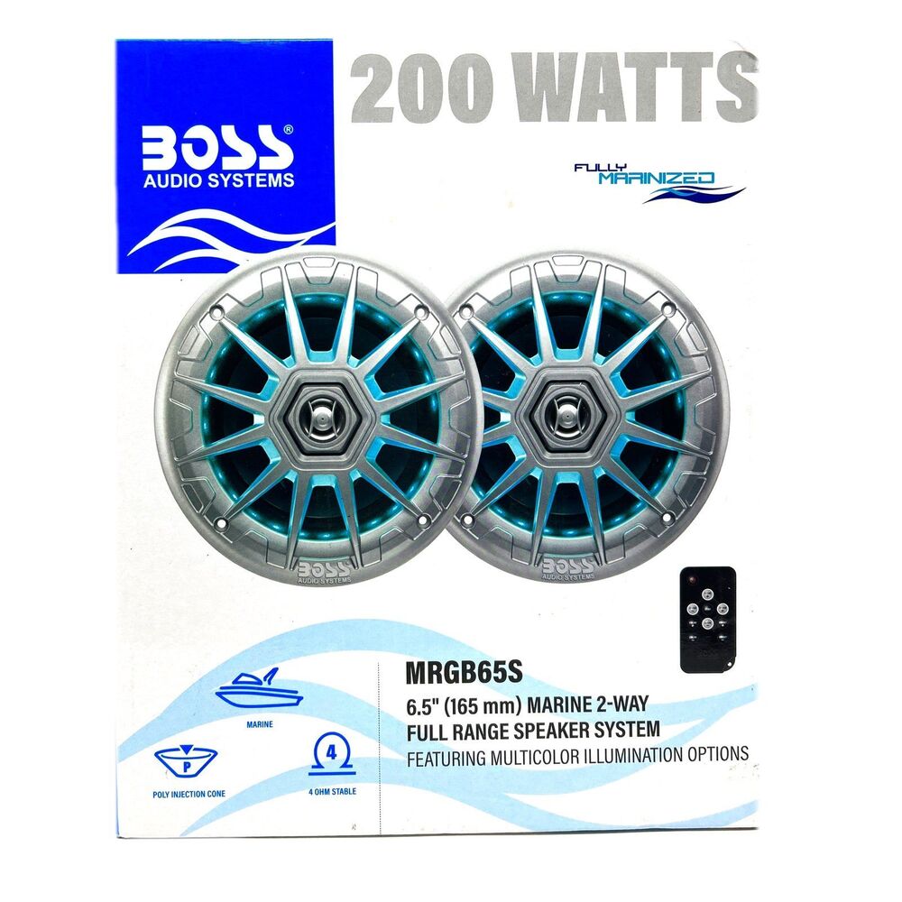 BOSS Audio Systems MRGB65S 6.5 Inch Marine Boat Stereo Speakers - 200 Watts Max